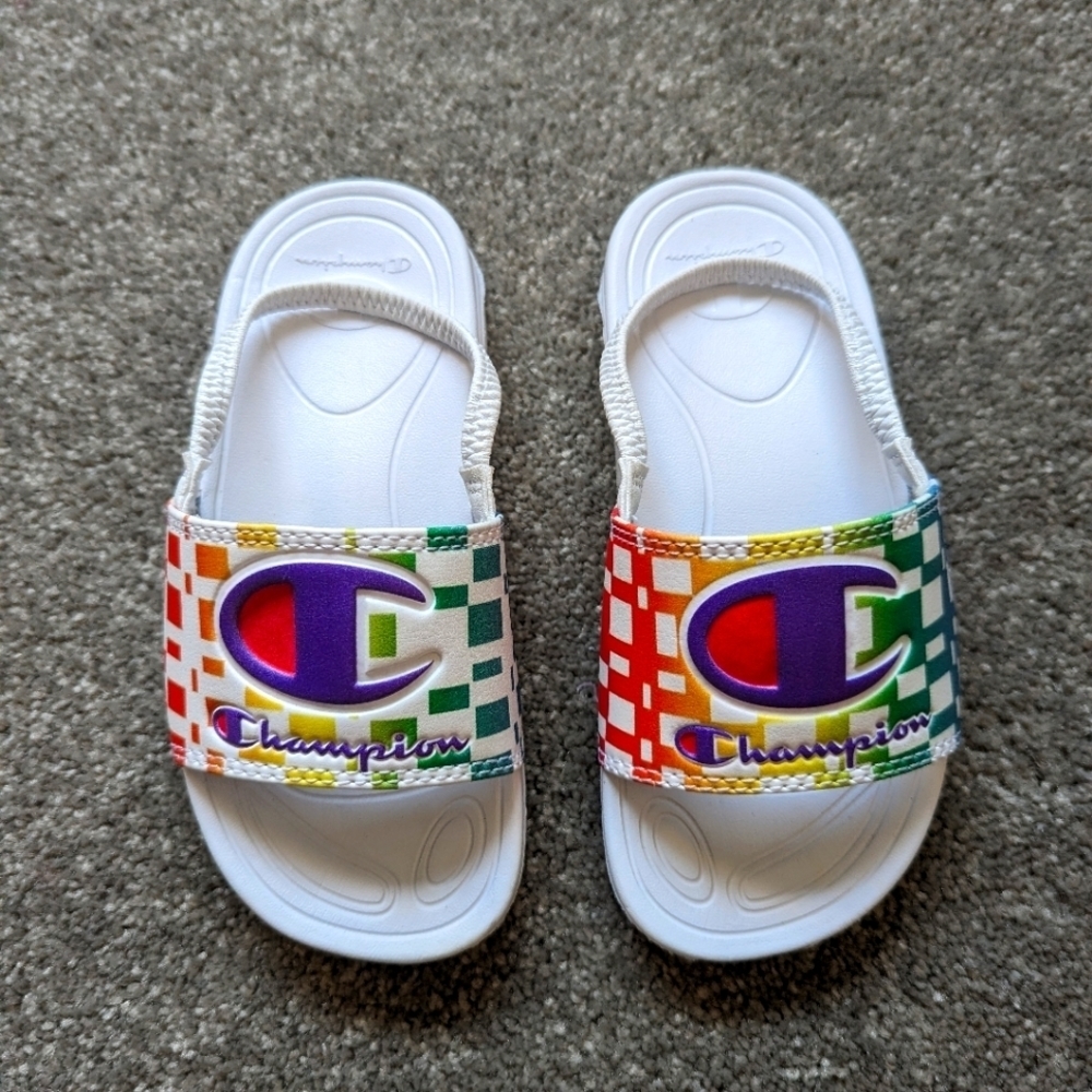 Champion Little Kids & Big Girls Mega Graph Slide Sandals Size 10